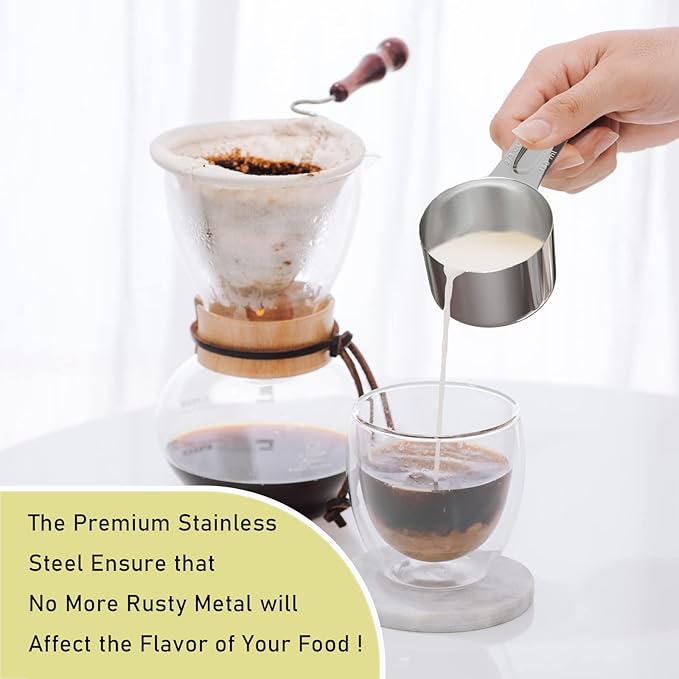 1PCS 2/3Cup Single Measuring Cup, Stainless Steel Measure Scoop, Metric and US - Image 4