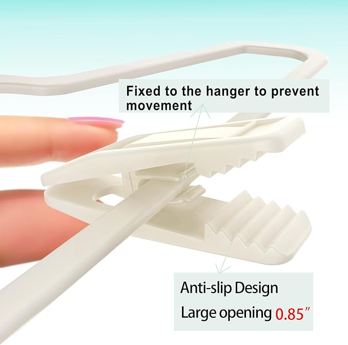 Hanger Clips for Velvet Hangers, Non-Slip Plastic Clips Pant Skirt Hanger Clips - Image 4