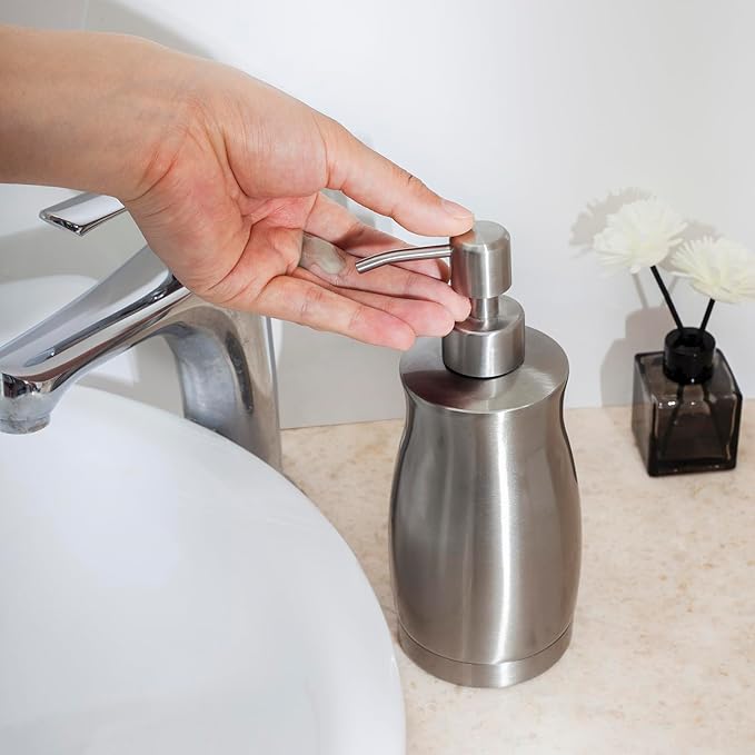 Brushed Stainless Steel Countertop Soap Dispenser Rust and Leak Resistant Hand - Image 7