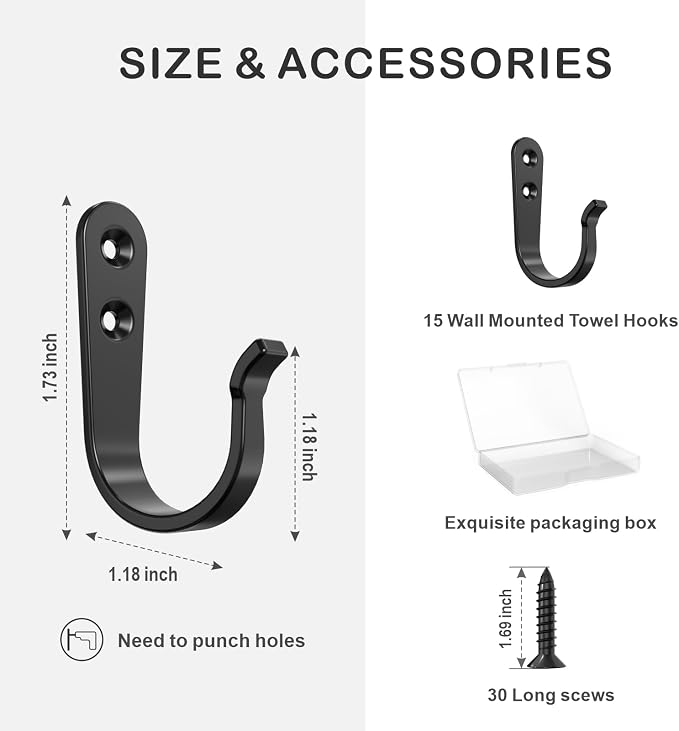 15PCS Wall Hooks for Hanging - Image 2