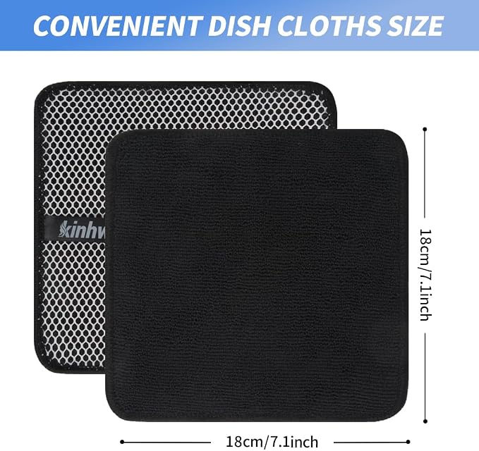 KinHwa Kitchen Washcloths for Dishes Absorbent Microfiber Dish Cloths Quick Dry - Image 5