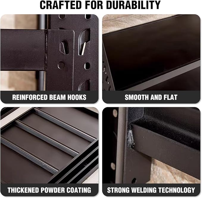 Storage Shelves Heavy Duty, Metal Garage Shelving Units, 4 Tier Storage Rack - Image 4