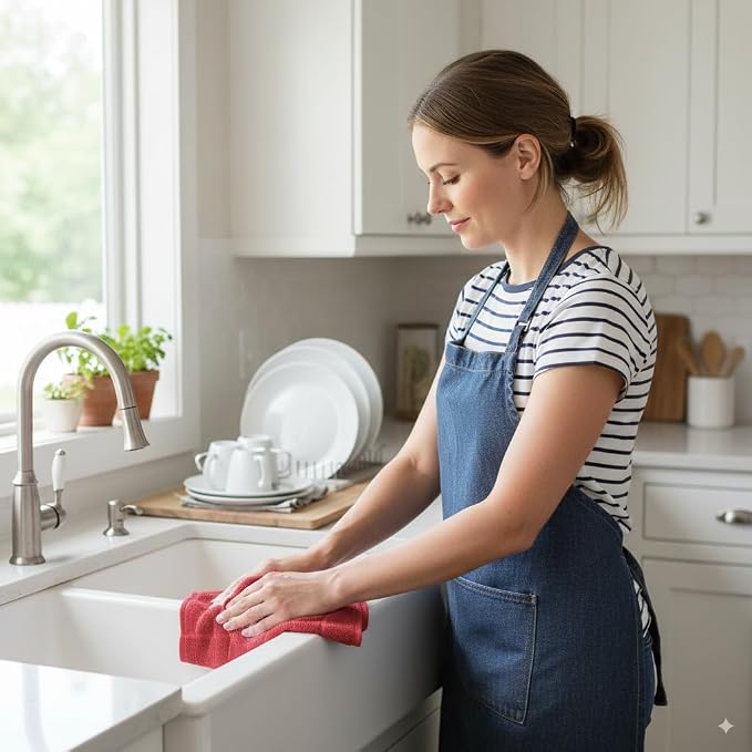 100% Cotton Terry Dish Cloth & Dish Towel, 6 Pack, Super Soft and Absorbent - Image 6