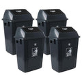 13 Gallon Plastic Swing Lid Trash Can, Outdoor Garbage Can, 4 Pack by Tyminin