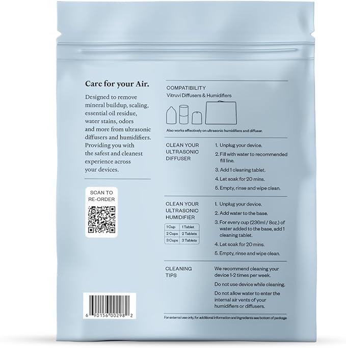VITRUVI Cleaning Tablets for Diffusers & Humidifiers | Removes Stains & Residue - Image 6