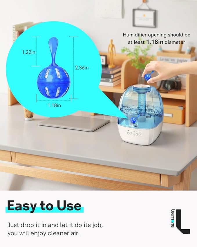 Leemone Humidifier Cleaner 20 Pack, Demineralization Cleaning Ball, Works in - Image 2