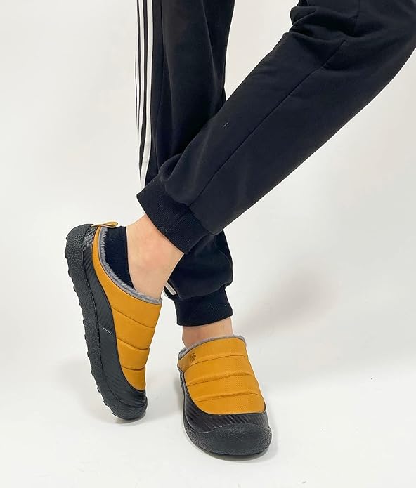Womens Mens House Slippers Slip on Snow Winter Warm Fully Fur Lined Slippers - Image 7