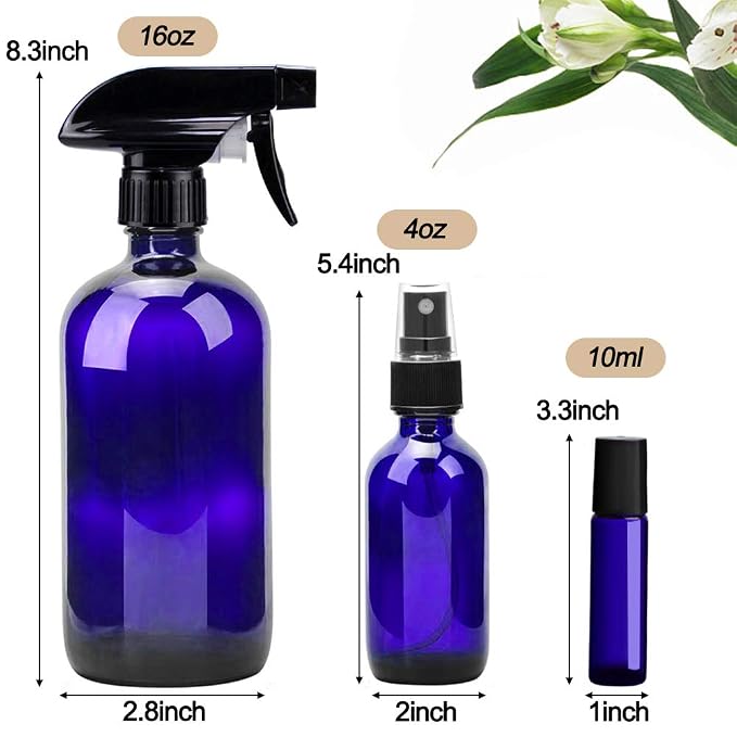 Glass Spray Bottle Kit×10, 9×10 ml Roller Bottles, Anti UV, Suitable - Image 4