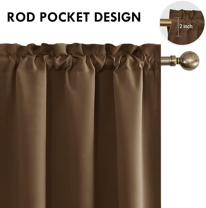 DWCN Blackout Curtains Thermal Insulated Energy Saving Bedroom and Kitchen - Image 4