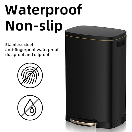 13 Gallon Trash Can with Lid, 50L Fingerprint Proof Stainless Steel Kitchen - Image 5