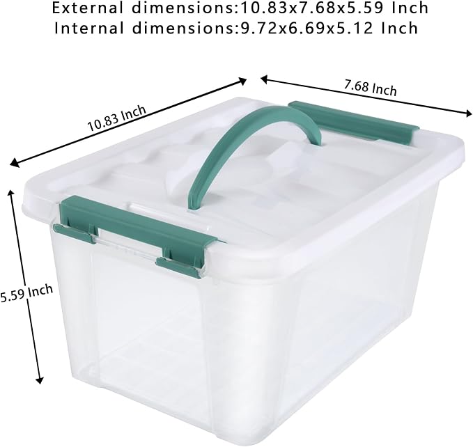 6 Quart Plastic Stackable Storage Latch Bins - Image 2