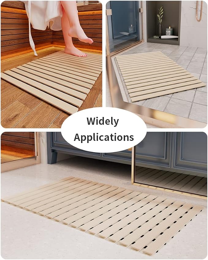 PADOOR Shower-Mat Non Slip, Heavy Duty Bathtub-Mat Curlable Quick Drain Sturdy - Image 6