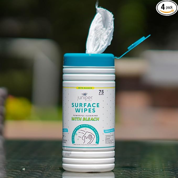 4 Pack Surface Cleaning Wipes by JuniperCLEAN