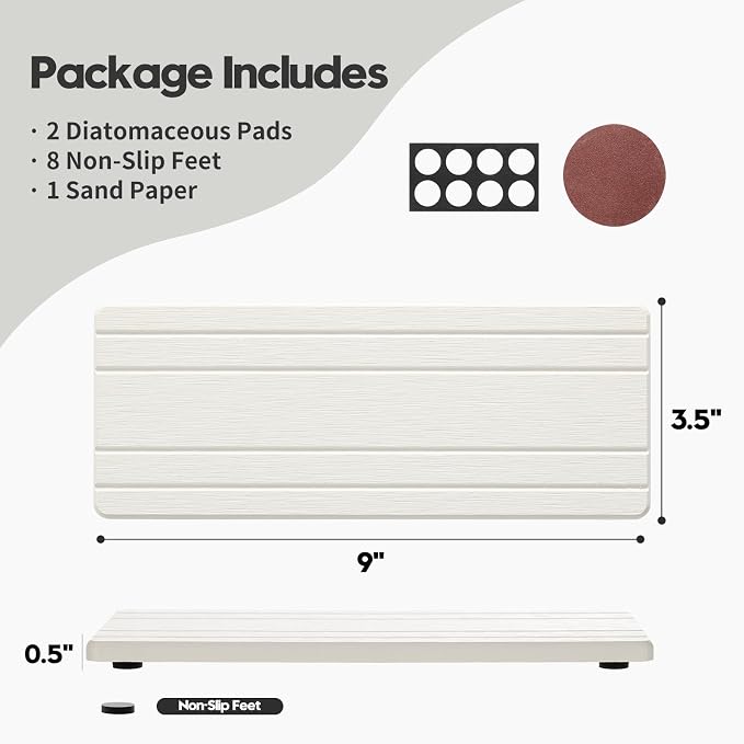 2PCS Diatomite Quick Stone Drying Tray Mat - Image 3