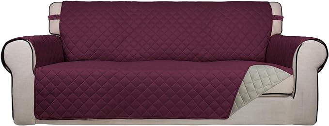 PureFit Reversible Quilted Sofa Cover, Water Resistant Slipcover Furniture by PureFit