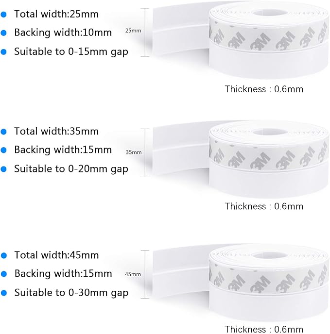 TAROSE Weather Stripping, 33 Feet Silicone Door Seal - Image 2