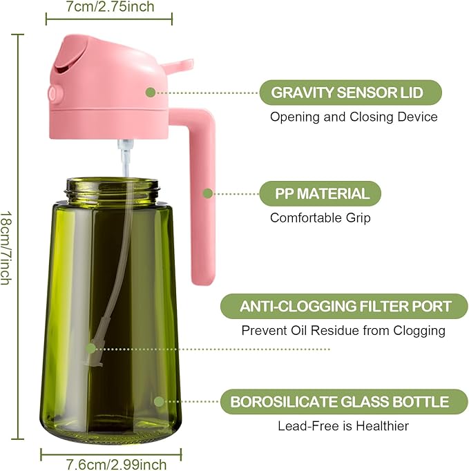 YARRAMATE 2Pcs 16oz/470ml Dark Green Oil Sprayer - Image 7