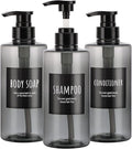 Refillable Shampoo Bottles, Segbeauty 16.9oz Shampoo Dispenser, Labeled Grey by Segbeauty