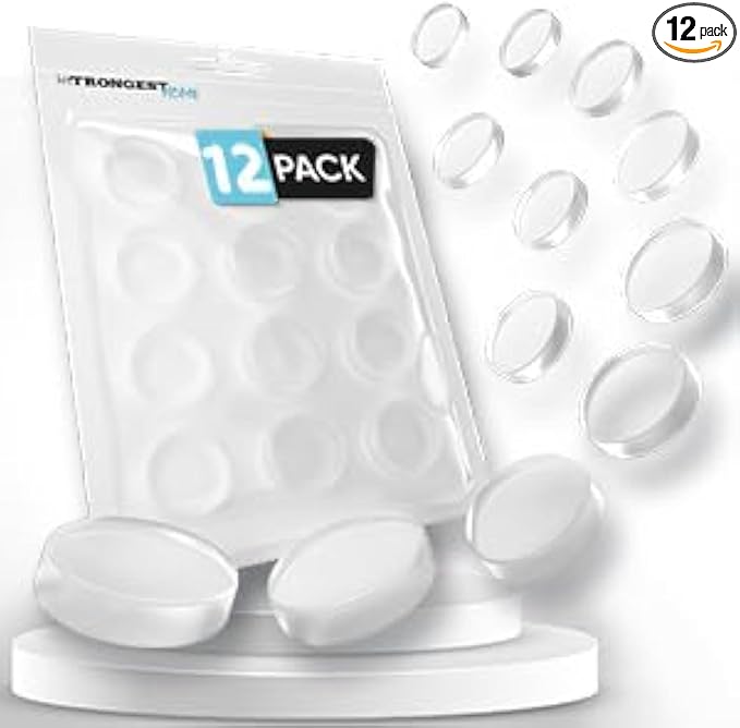 Strongest Wall Door Handle Stopper Set. 12 Pieces of Clear Rubber Door Knob by STRONGESTHOME
