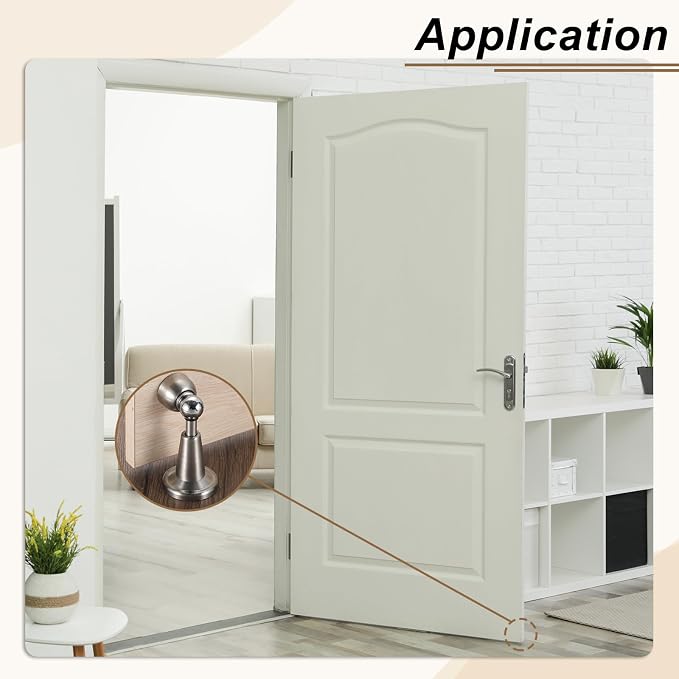 uxcell 6Pcs Magnetic Door Stopper, 304 Stainless Steel Magnetic Door Stop Catch - Image 4