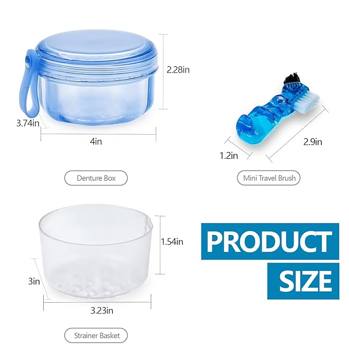 No Leak Partial Denture Case Retainer Bath Box Cup, Denture Soaking Cup False - Image 3