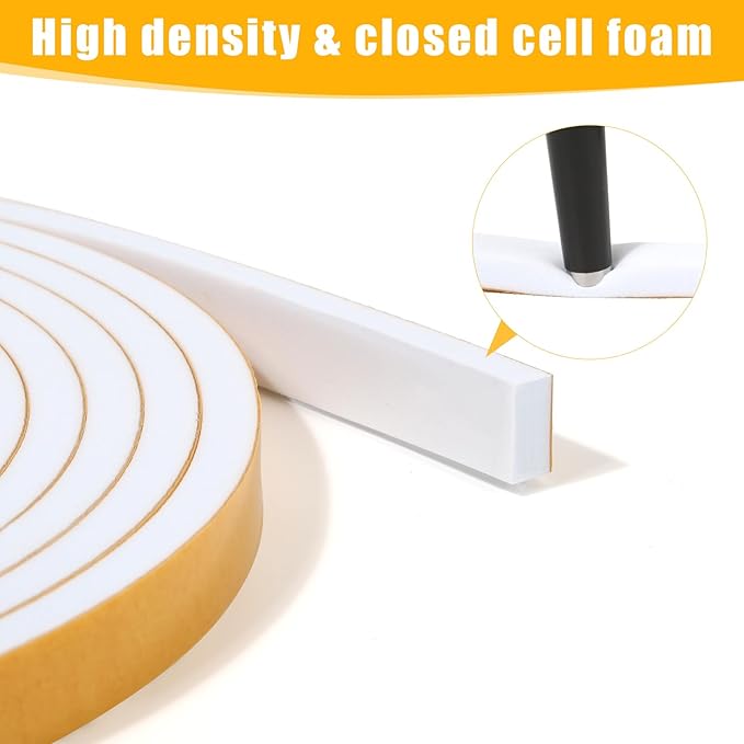 16Feet Weather Stripping Seal for Door Window, High Density Foam Tape, - Image 5