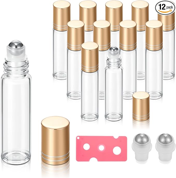 12 Pack 10ml Empty Roller Bottles by Jxcmeng