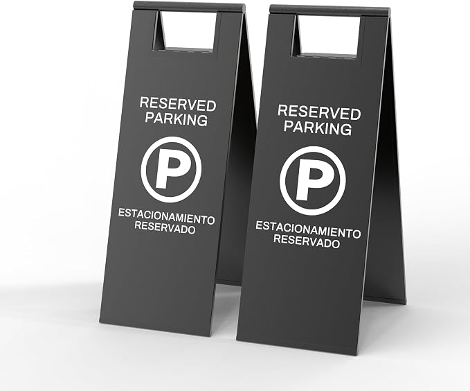 Reserved Parking Sign – Foldable Heavy Duty Plastic A-Frame by CrazyAnt