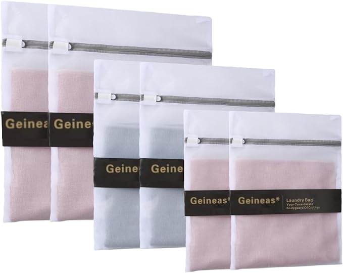 6 Pcs Lingerie Bags for Washing Delicates Mesh Laundry Bags for Lingerie Socks by GEINEAS