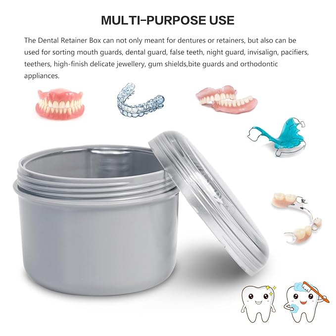 Large Denture Bath Cup No Leak Denture Case Retainer Cleaner Case Complete - Image 4