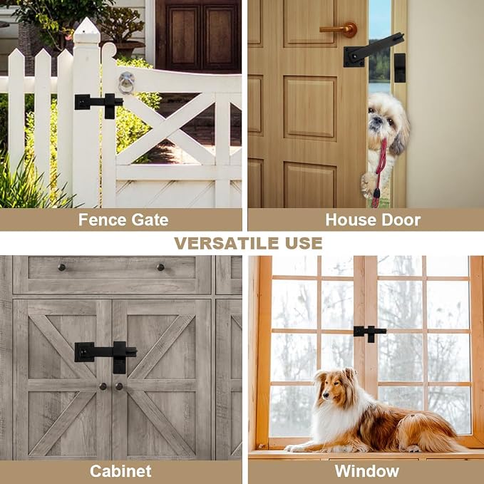 2 Pack Flip Gate Latch Lock 6'' Adjustable Barn Door Lock Hardware Safety - Image 6