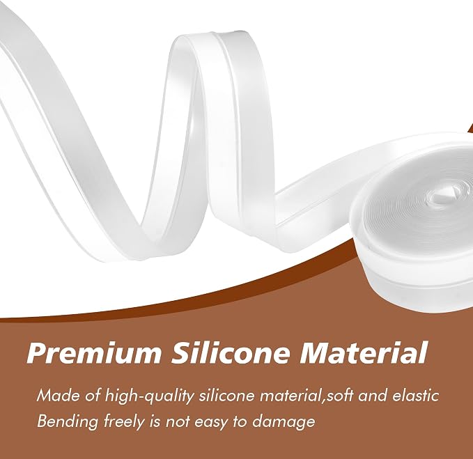RECAPS 25mm 16.4 Feet Silicone Weather Stripping Door Seal, Transparent Under - Image 6