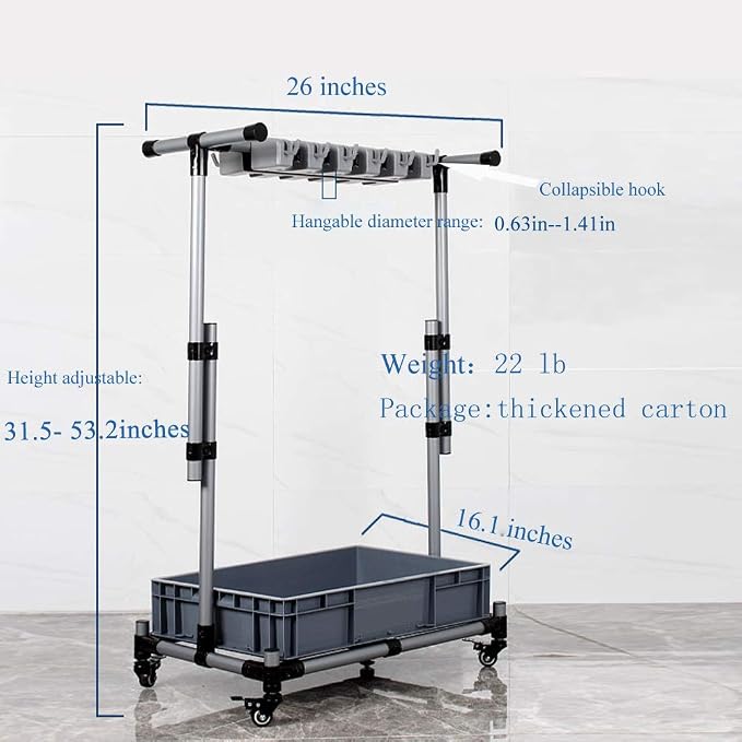 Broom And Mop Holder Put Wet Movable Floor-Mounted Mop Rack Floor Standing - Image 5