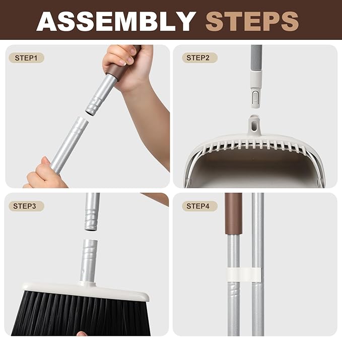 54" Long Handled Broom and Dustpan Set - Image 3