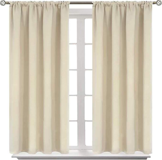 BGment Beige Blackout Curtains for Short Window by BGment