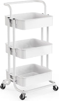 Pipishell 3 Tier Mesh Utility Cart, Rolling Metal Organization Cart by Pipishell
