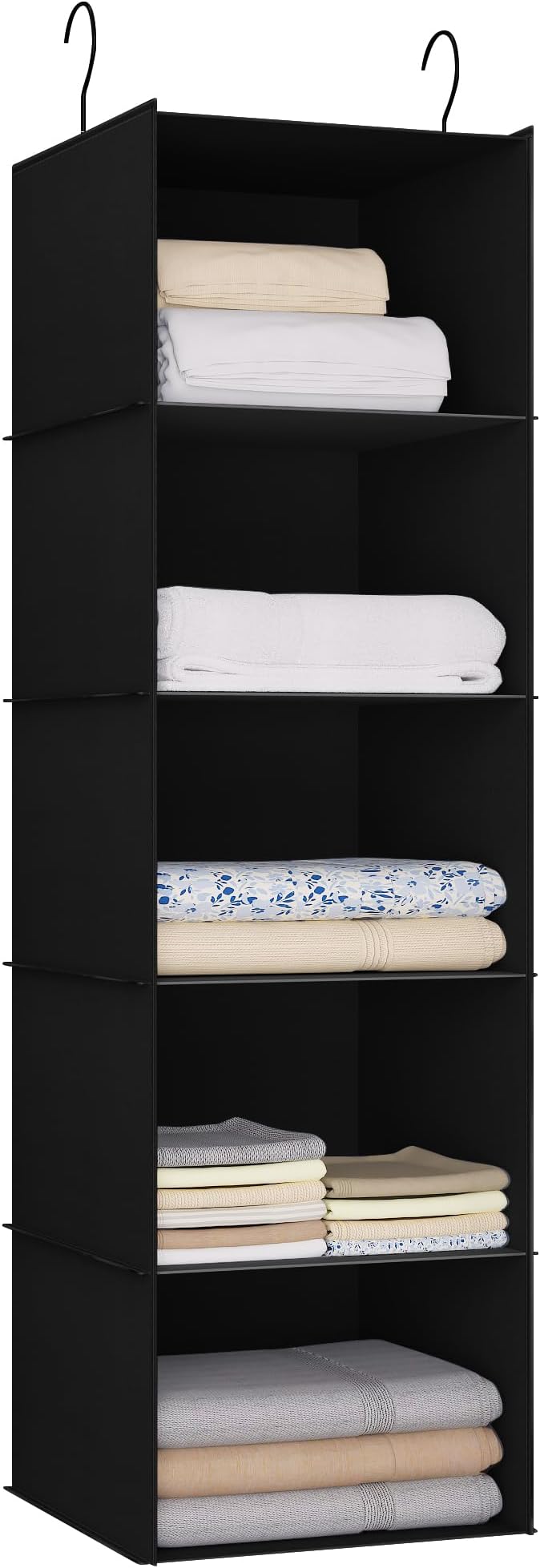 Hanging Closet Organizer and Storage 5-Shelf, Easy Mount Foldable Hanging by DonYeco