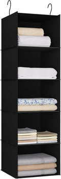 Hanging Closet Organizer and Storage 5-Shelf, Easy Mount Foldable Hanging by DonYeco