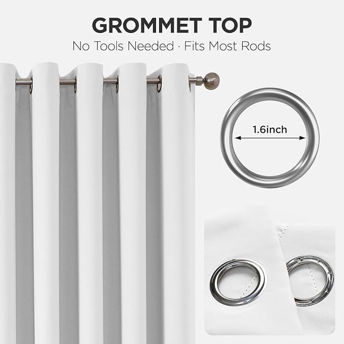 Joydeco Blackout Patio Sliding Door Curtains 84 Inches Long, Grommet Privacy - Image 9
