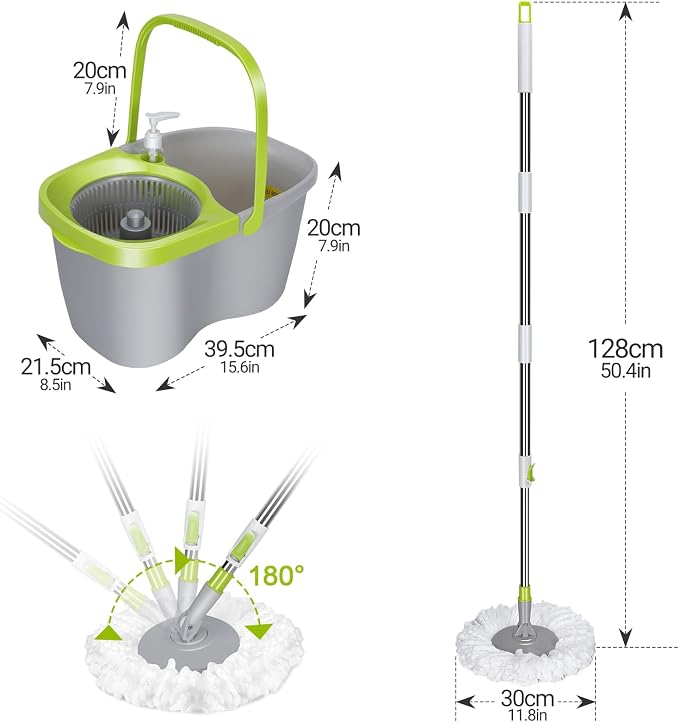 MASTERTOP Mop and Bucket with Wringer Set, Small Spin Mop Cleaning System with - Image 6