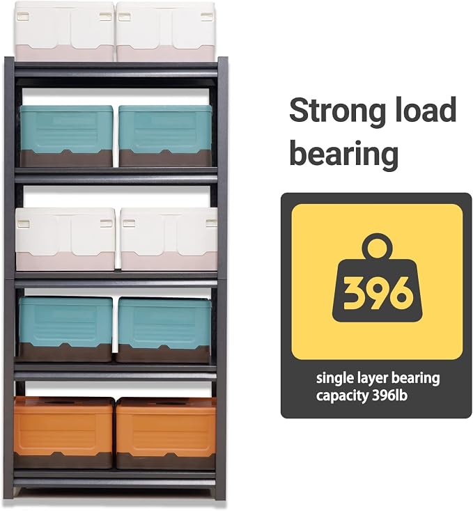 72" H Garage Shelving, Metal Storage Shelves, Adjustable 5 Tier Storage Rack - Image 5