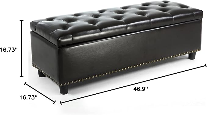 BELLEZE 47" Storage Ottoman, Storage Bench - Image 3