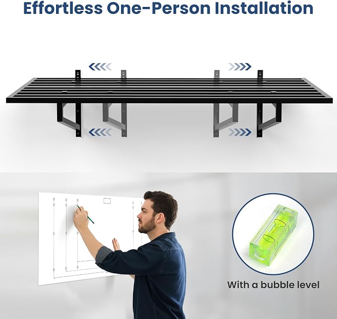 2-Pack Garage Wall Shelves, 500 lbs Capacity, Steel Garage Organization Shelving - Image 5