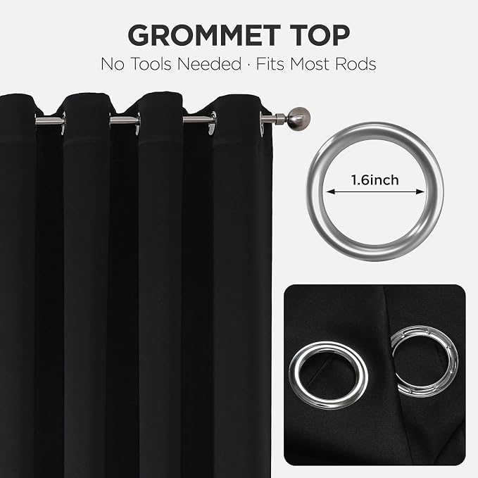 Joydeco Blackout Door Curtain for Doorway Privacy 96 Inches Long, Grommet - Image 9