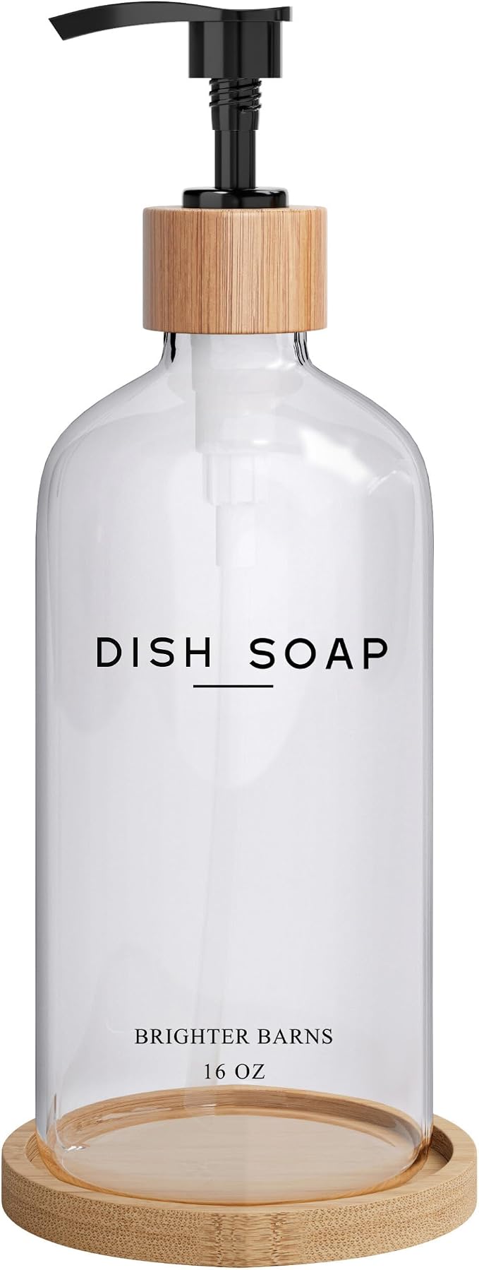 Clear Glass Dish Soap Dispenser by Brighter Barns by BrighterBarns
