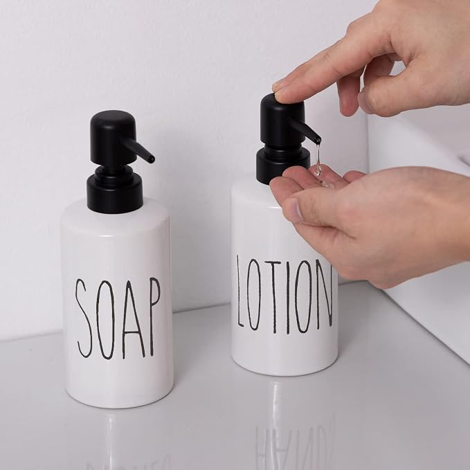 FE Soap Dispenser, 10oz Ceramic Liquid Soap Dispenser - Image 7
