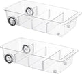 Fridge Organizer Bins With Wheels, 2 Pack Roll Out Refrigerator Organizers And by LXLXXL