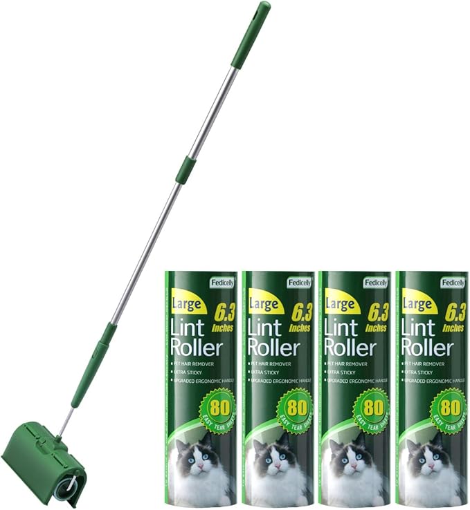 Fedicelly Large Lint Rollers Pet Hair Extra Sticky Floor, Cat Dog Hair Remover by Fedicelly