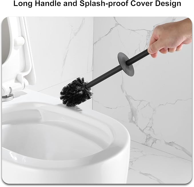 Square Toilet Brush with Holder, Stainless Steel Toilet Bowl Brush and Holder - Image 3