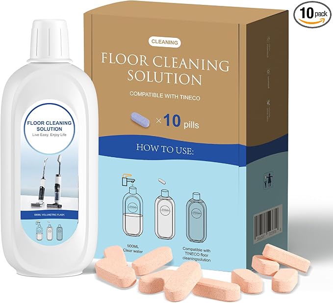 10 Bottles Compatible with Tineco Cleaning Solution Pet 500ml Per Bottle Orange by NUKISA